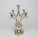 Yıldız Motif Gümüş Kaplama 5'li Pirinç Şamdan