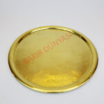 Dövme Yuvarlak Pirinç Sunum Tepsi - 1