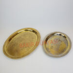 Hint İşlemeli Oval Pirinç Tepsi