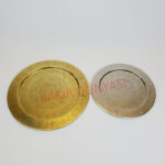 Hint İşlemeli Yuvarlak Pirinç Tepsi - 1