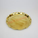 Kenarı Dalgalı Yuvarlak Pirinç Tepsi - 2