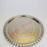 Özel Dalgalı Kenar Büyük Beyaz Bakır Tepsi