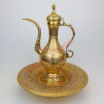 2 Katlı Altın Kaplama Bakır Lengerli İbrik