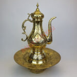 Geniş Kakma İşlemeli Pirinç Lengerli İbrik - 1