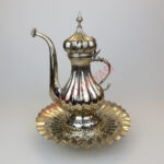 Kakma İşlemeli Beyaz Bakır Lengerli İbrik - 1