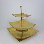 3 katlı ayaklı pirinç şekerlik