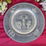 Eskitme Kalem İşlemeli İsa Motif Bakır Tablo