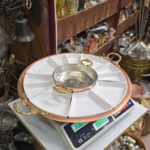 Bakır Kahvaltı Seti (Yumurta Tavalı ve Porselen tabaklı)