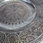 Eski Anadolu Kalem İşlemeli Bakır Tablo - 29.5cm - Görsel 5