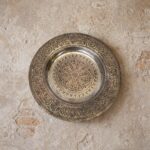 Eski Anadolu Kalem İşlemeli Bakır Tablo - 29.5cm - Görsel 6