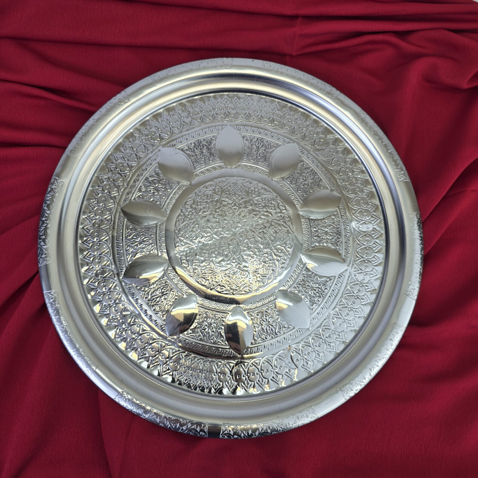 Beyaz Krom Tepsi - 37cm_1 Beyaz Çelik Tepsi - 37cm - Görsel 1