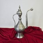 Kalem İşlemeli Beyaz Bakır İbrik -1