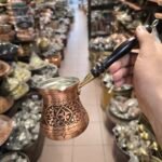 Kalem İşlemeli Kalın Bakır Cezve - No.3