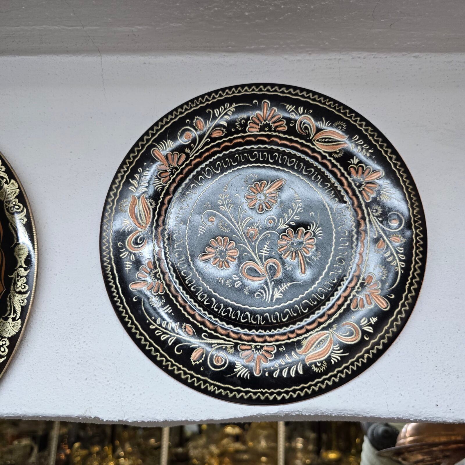 Bakır Erzincan İşleme Çiçek Tablosu - 1_1 Bakır Erzincan İşleme Çiçek Tablosu - 1 / 30cm - Görsel 1