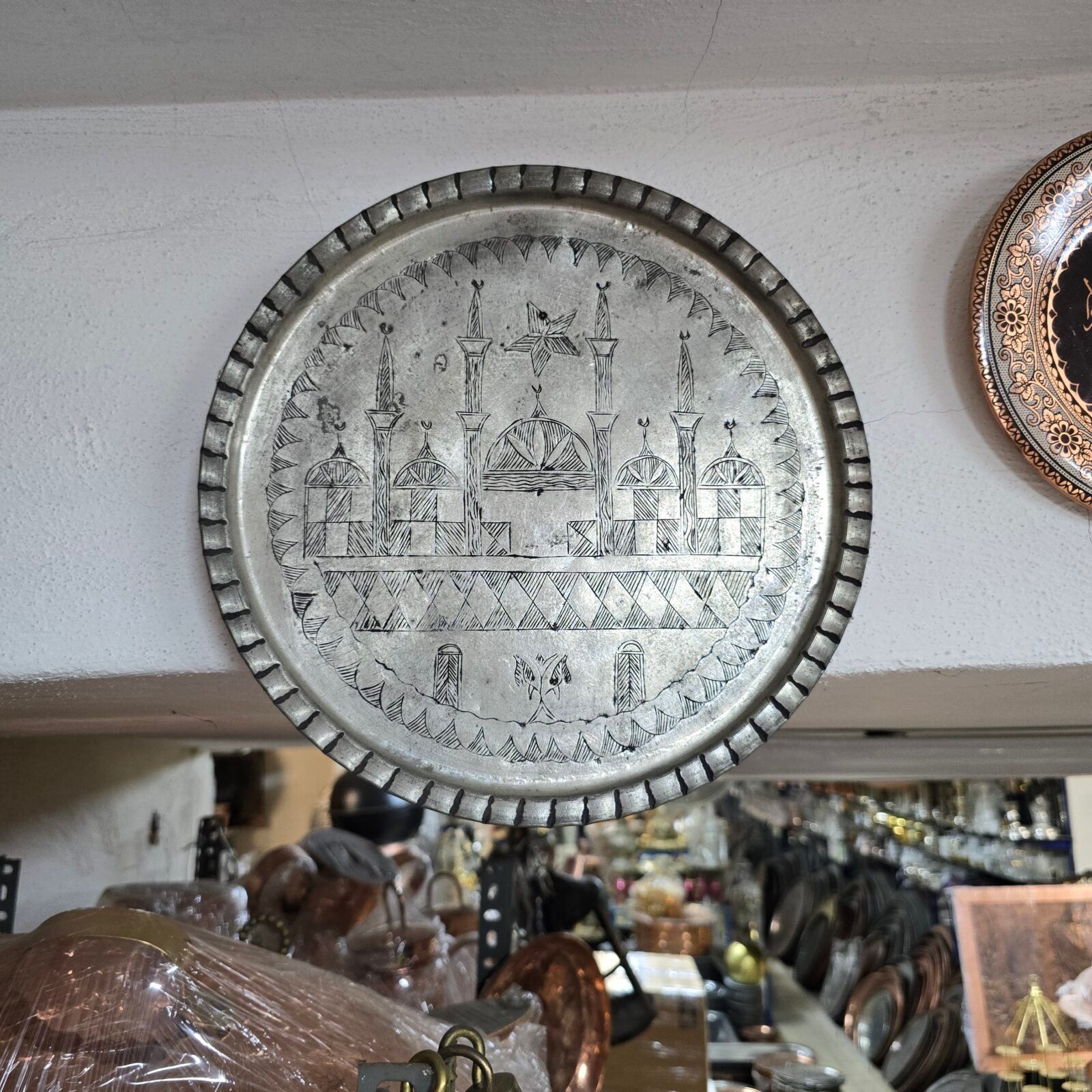 Bakır Kalem İşleme Cami Tablosu - 1_1 Bakır Kalem İşleme Cami Tablosu - 1 / 30cm - Görsel 1