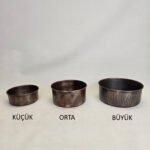 Bakır Köpek Su/Mama Kabı - Siyah Oksit Eskitme