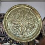 Pirinç Kabartma İşleme Çiçek Desenli Tablo - 3 / 32cm
