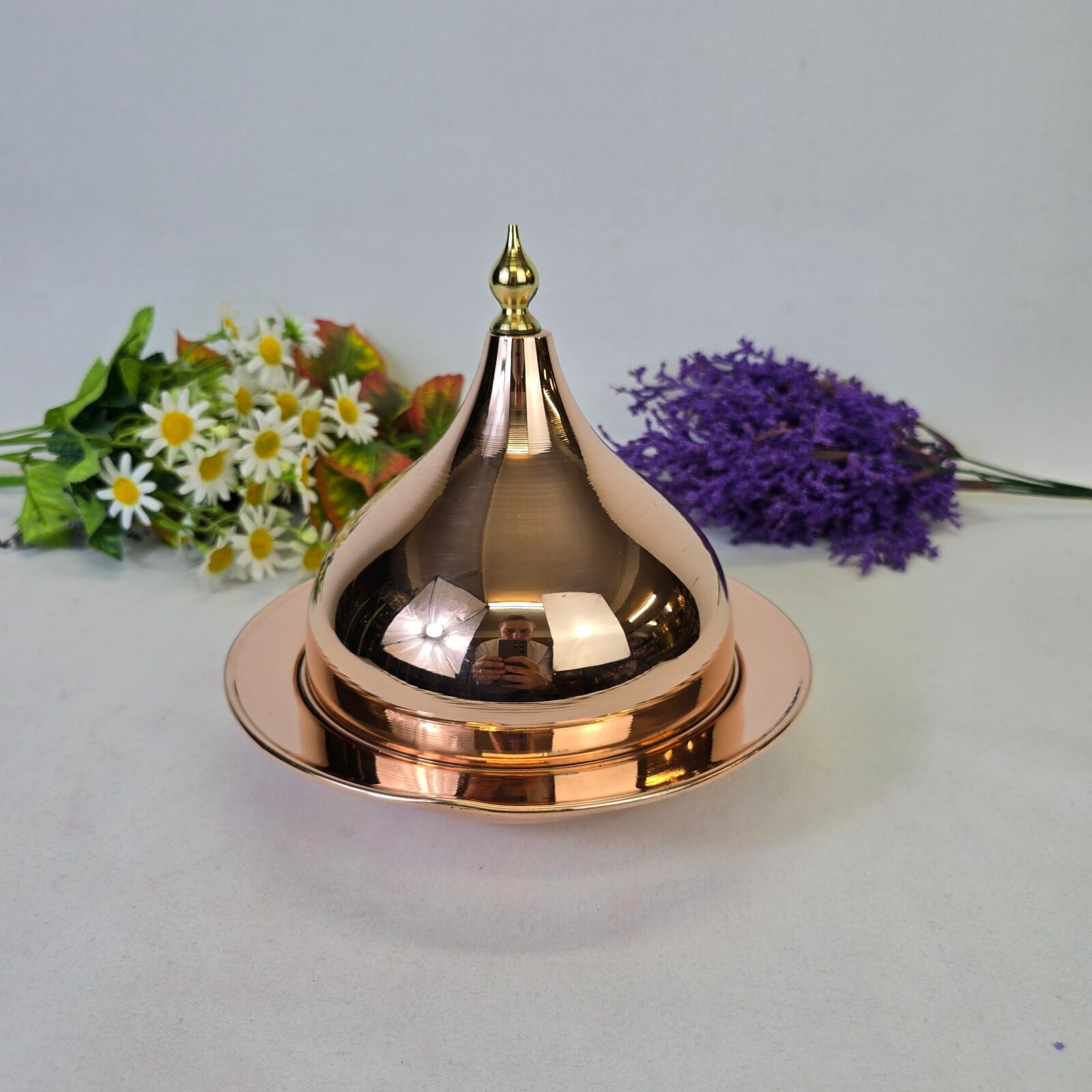 Yüksek Kapaklı Bakır Sahan - 20cm_1 Yüksek Kapaklı Bakır Sahan - 20cm - Görsel 1